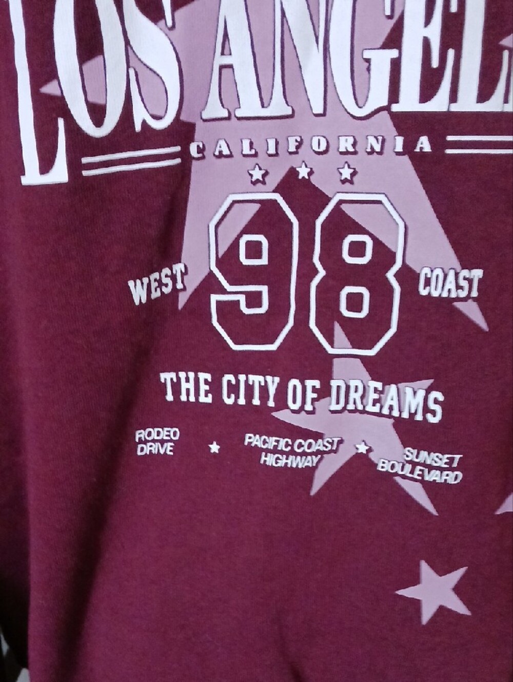 NEW!! Maroon LA Snap-Button Pullover Sweatshirt - Picture 10 of 12
